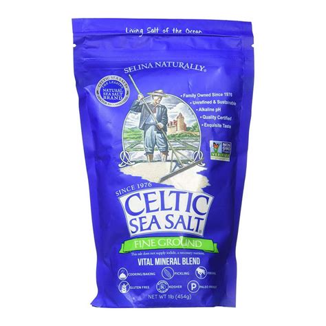 Selina naturally - Product Description. Selina Naturally Celtic Sea Salt Fine Ground 227g The original and most trusted sea salt brand, referenced in more culinary and nutritional books and journals than any other salt in the world. Celtic Sea Salt® is authentic, unprocessed, whole salt from pristine coastal regions. Our salts retain the natural balance and ...